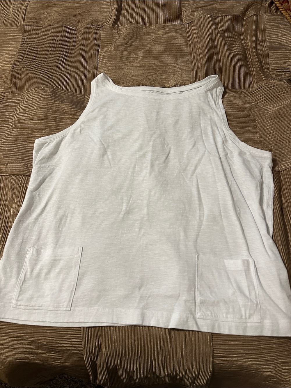 Eileen Fisher Women's White Pocket-Front Tank Top